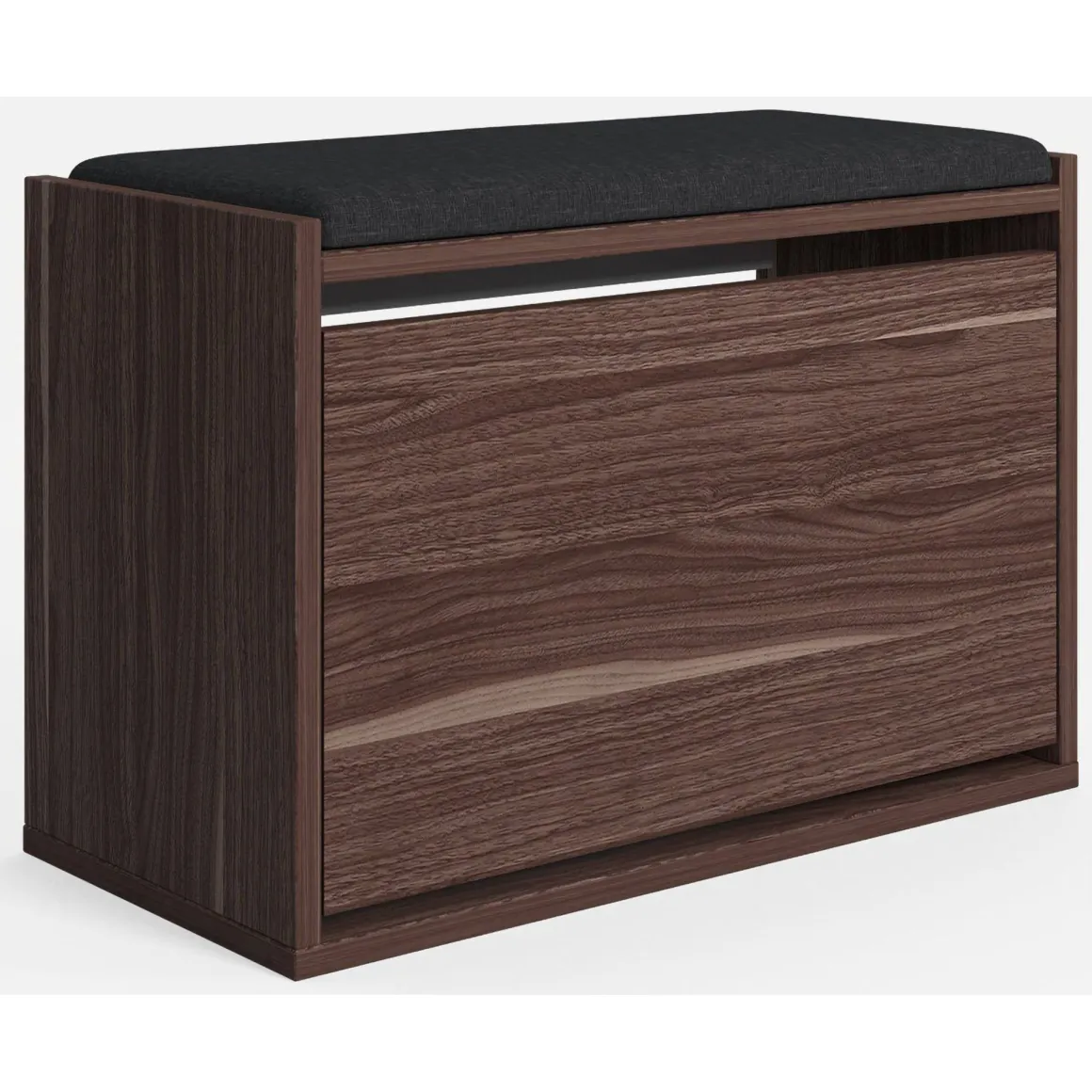 Scarpiera Marrone Noce un Ripiano 2 Vani 65x43.5x32h cm, Un'anta