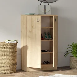 Scarpiere > Dmora Scarpiera 3 Ripiani 2 Ante 60x32x100h cm, 4 Vani - Piario Marrone Olmo