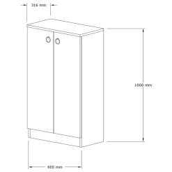 Scarpiere > Dmora Scarpiera 3 Ripiani 2 Ante 60x32x100h cm, 4 Vani - Piario Marrone Olmo