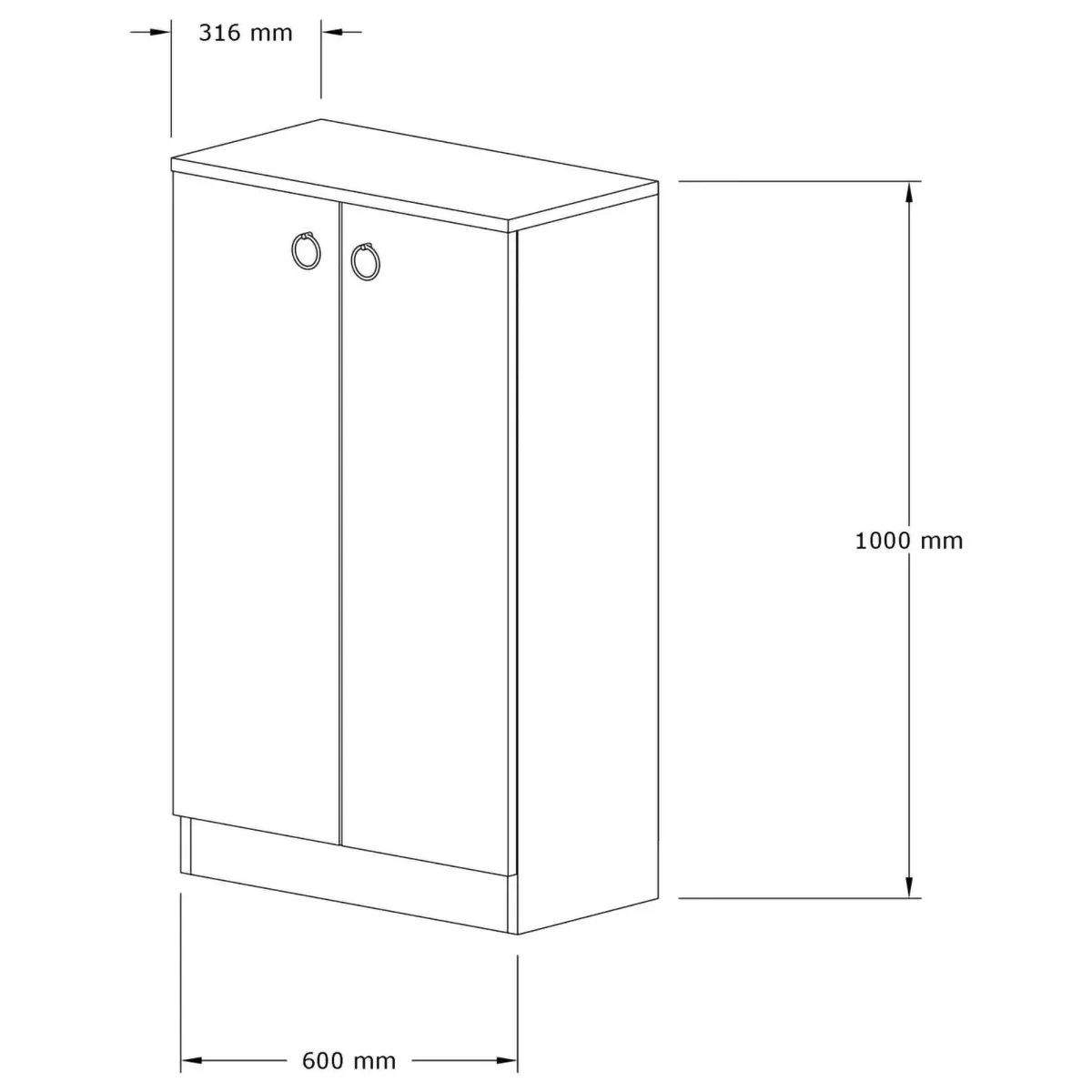 Scarpiere > Dmora Scarpiera 3 Ripiani 2 Ante 60x32x100h cm, 4 Vani - Piario Marrone Olmo