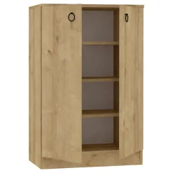Scarpiere > Dmora Scarpiera 3 Ripiani 2 Ante 60x32x100h cm, 4 Vani - Piario Marrone Olmo