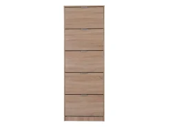 Scarpiera Marrone Quercia 10 Ripiani 5 Ante 67x28x191.5h cm, Maniglie Incluse - Sueglio