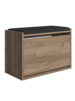 Scarpiera Marrone Quercia un Ripiano 2 Vani 65x43.5x32h cm, Un'anta