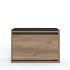 Scarpiera Marrone Quercia un Ripiano 2 Vani 65x43.5x32h cm, Un'anta