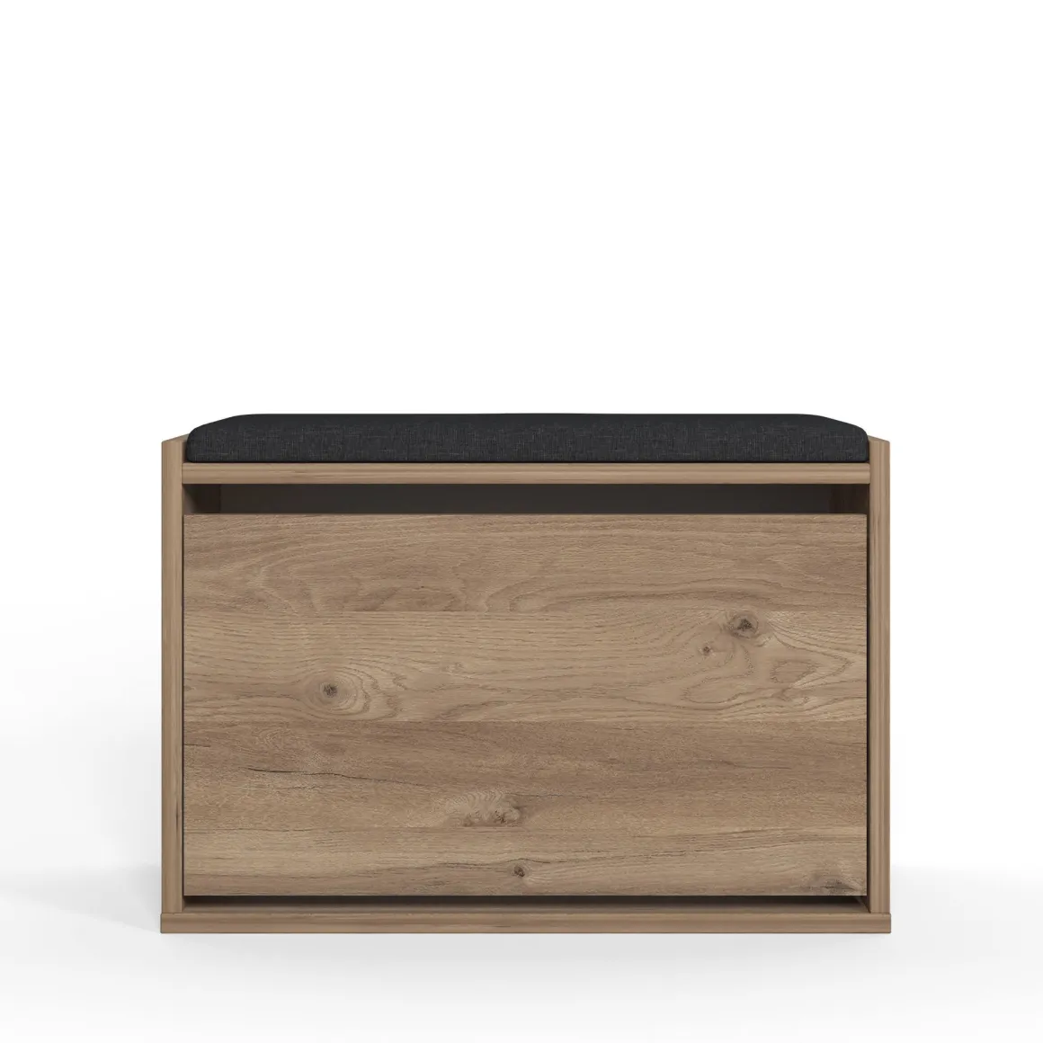 Scarpiera Marrone Quercia un Ripiano 2 Vani 65x43.5x32h cm, Un'anta