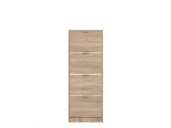 Scarpiere > Dmora Scarpiera un Ripiano 4 Ante 58x18x155.5h cm, kit Fissaggio a Muro Incluso - Pesche Marrone Rovere chiaro