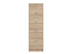 Scarpiera Marrone Rovere Chiaro un Ripiano 5 Ante 58x18x191.5h cm, kit Fissaggio a Muro Incluso - Capriolo