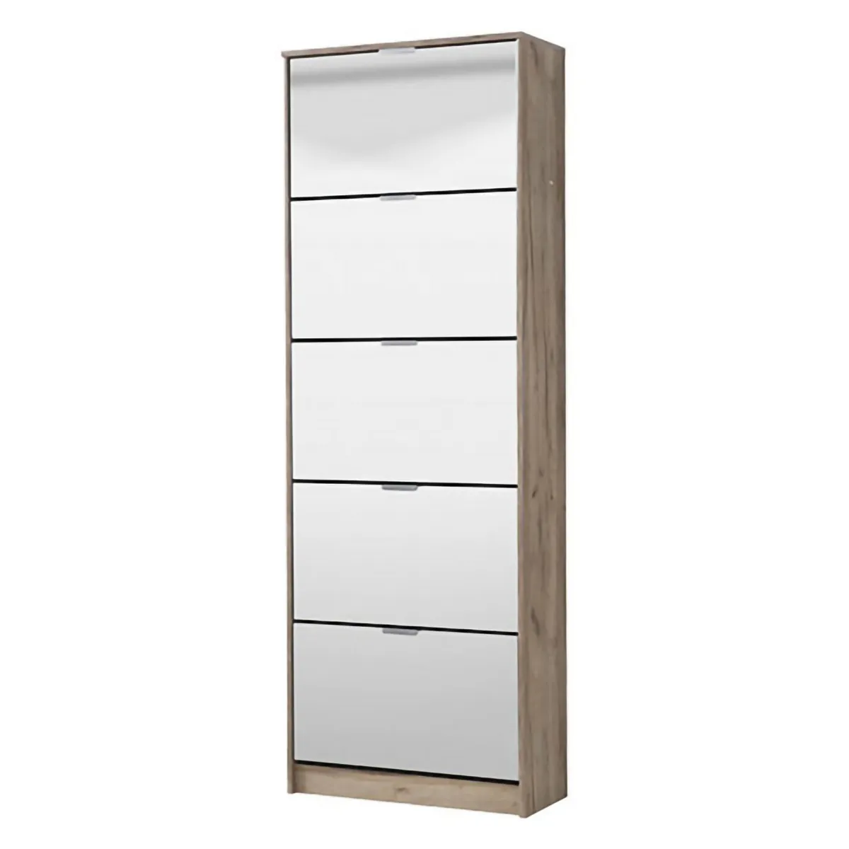 Scarpiere > Dmora Scarpiera 10 Ripiani 10 Vani 67x28x191.5h cm, 5 Ante - Dentro Marrone Rovere grigio