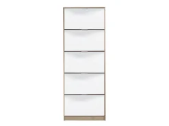 Scarpiere > Dmora Scarpiera 10 Ripiani 10 Vani 67x28x191.5h cm, 5 Ante - Dentro Marrone Rovere grigio