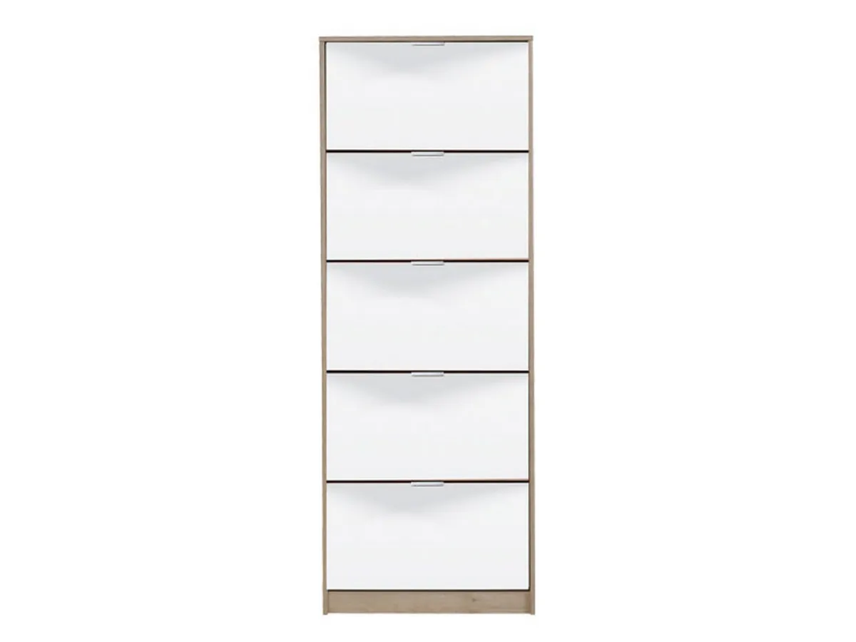 Scarpiere > Dmora Scarpiera 10 Ripiani 10 Vani 67x28x191.5h cm, 5 Ante - Dentro Marrone Rovere grigio