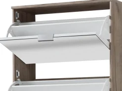 Scarpiere > Dmora Scarpiera 10 Ripiani 10 Vani 67x28x191.5h cm, 5 Ante - Dentro Marrone Rovere grigio