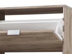 Scarpiera Marrone Rovere Grigio 8 Ripiani 4 Ante 67x28x155.5h cm, Maniglie Incluse - Santina