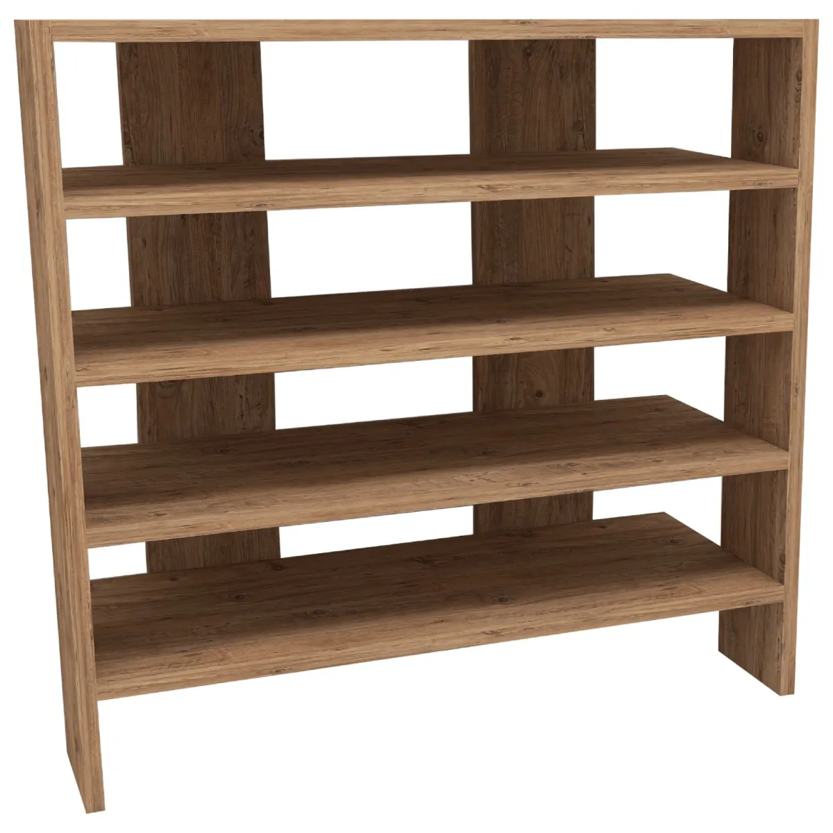 Scarpiere > Dmora Scarpiera 16 Paia 5 Ripiani 76x31x72h cm, 4 Vani - Offida Marrone Rovere Nodi