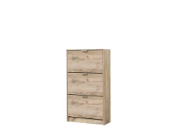 Scarpiera Marrone Rovere Nodi 6 Ripiani 3 Ante 67x28x119h cm, Maniglie Incluse - Marradi