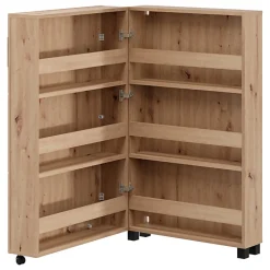 Scarpiere > Dmora Scarpiera Marrone Rovere Nodi Nero 9 Ripiani 4 Ante 80x40x205.5h cm, Piedini Inclusi - Peligni Nero, Marrone Rovere Nodi