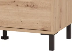Scarpiere > Dmora Scarpiera Marrone Rovere Nodi Nero 9 Ripiani 4 Ante 80x40x205.5h cm, Piedini Inclusi - Peligni Nero, Marrone Rovere Nodi