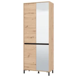 Scarpiere > Dmora Scarpiera Marrone Rovere Nodi Nero un Cassetto 4 Ripiani 80x40x109.5h cm, 2 Ante - Ilarione Nero, Marrone Rovere Nodi