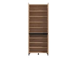 Scarpiere > Dmora Scarpiera Marrone Rovere Nodi Nero un Cassetto 4 Ripiani 80x40x109.5h cm, 2 Ante - Ilarione Nero, Marrone Rovere Nodi