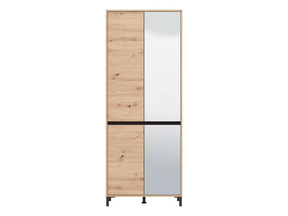 Scarpiere > Dmora Scarpiera Marrone Rovere Nodi Nero un Cassetto 4 Ripiani 80x40x109.5h cm, 2 Ante - Ilarione Nero, Marrone Rovere Nodi