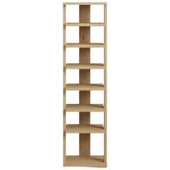 Scarpiera Marrone Rovere 8 Paia 8 Ripiani 30x30x110h cm, 7 Vani - Soddi