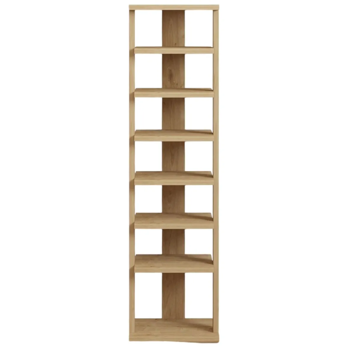 Scarpiera Marrone Rovere 8 Paia 8 Ripiani 30x30x110h cm, 7 Vani - Soddi