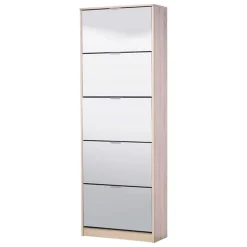 Scarpiere > Dmora Scarpiera 10 Ripiani 10 Vani 67x28x191.5h cm, 5 Ante - Dentro Marrone Rovere