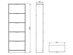 Scarpiere > Dmora Scarpiera 10 Ripiani 10 Vani 67x28x191.5h cm, 5 Ante - Dentro Marrone Rovere