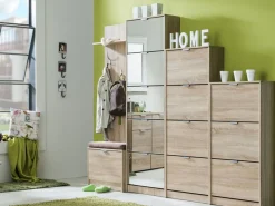 Scarpiere > Dmora Scarpiera 10 Ripiani 10 Vani 67x28x191.5h cm, 5 Ante - Dentro Marrone Rovere