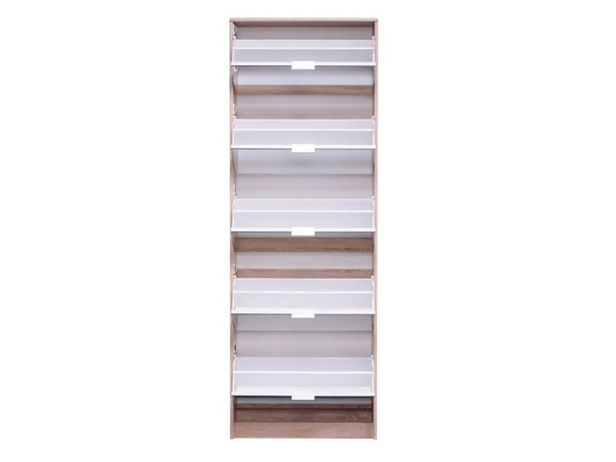 Scarpiere > Dmora Scarpiera 10 Ripiani 10 Vani 67x28x191.5h cm, 5 Ante - Dentro Marrone Rovere