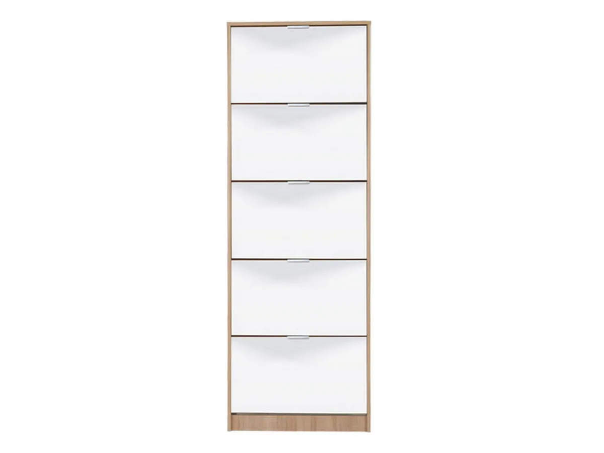 Scarpiere > Dmora Scarpiera 10 Ripiani 10 Vani 67x28x191.5h cm, 5 Ante - Dentro Marrone Rovere