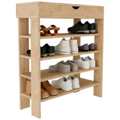Scarpiere > Dmora Scarpiera 6 Ripiani 2 Ante 60x33x191.5h cm, Maniglie Incluse - Delizia Marrone Rovere