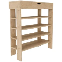 Scarpiera Marrone Rovere 5 Ripiani 12 Paia 80x30x90h cm, Un'anta - Monastero