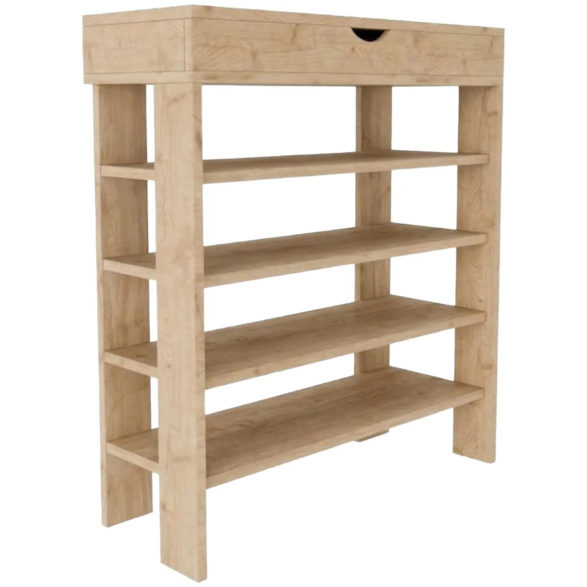Scarpiera Marrone Rovere 5 Ripiani 12 Paia 80x30x90h cm, Un'anta - Monastero