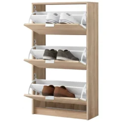 Scarpiere > Dmora Scarpiera 6 Ripiani 6 Vani 67x28x119h cm, 3 Ante - Varna Marrone Rovere