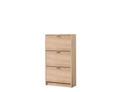 Scarpiera Marrone Rovere 6 Ripiani 3 Ante 67x28x119h cm, Maniglie Incluse - Marradi