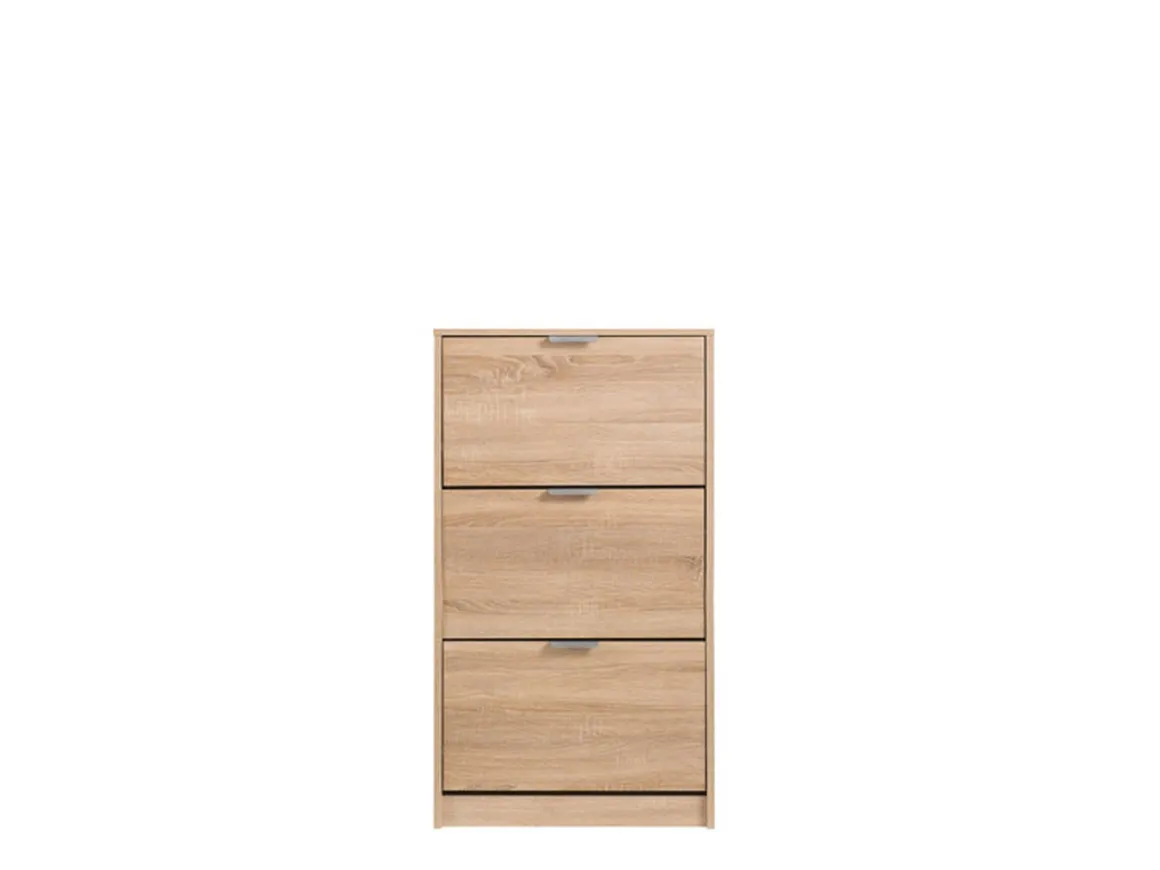 Scarpiera Marrone Rovere 6 Ripiani 3 Ante 67x28x119h cm, Maniglie Incluse - Marradi