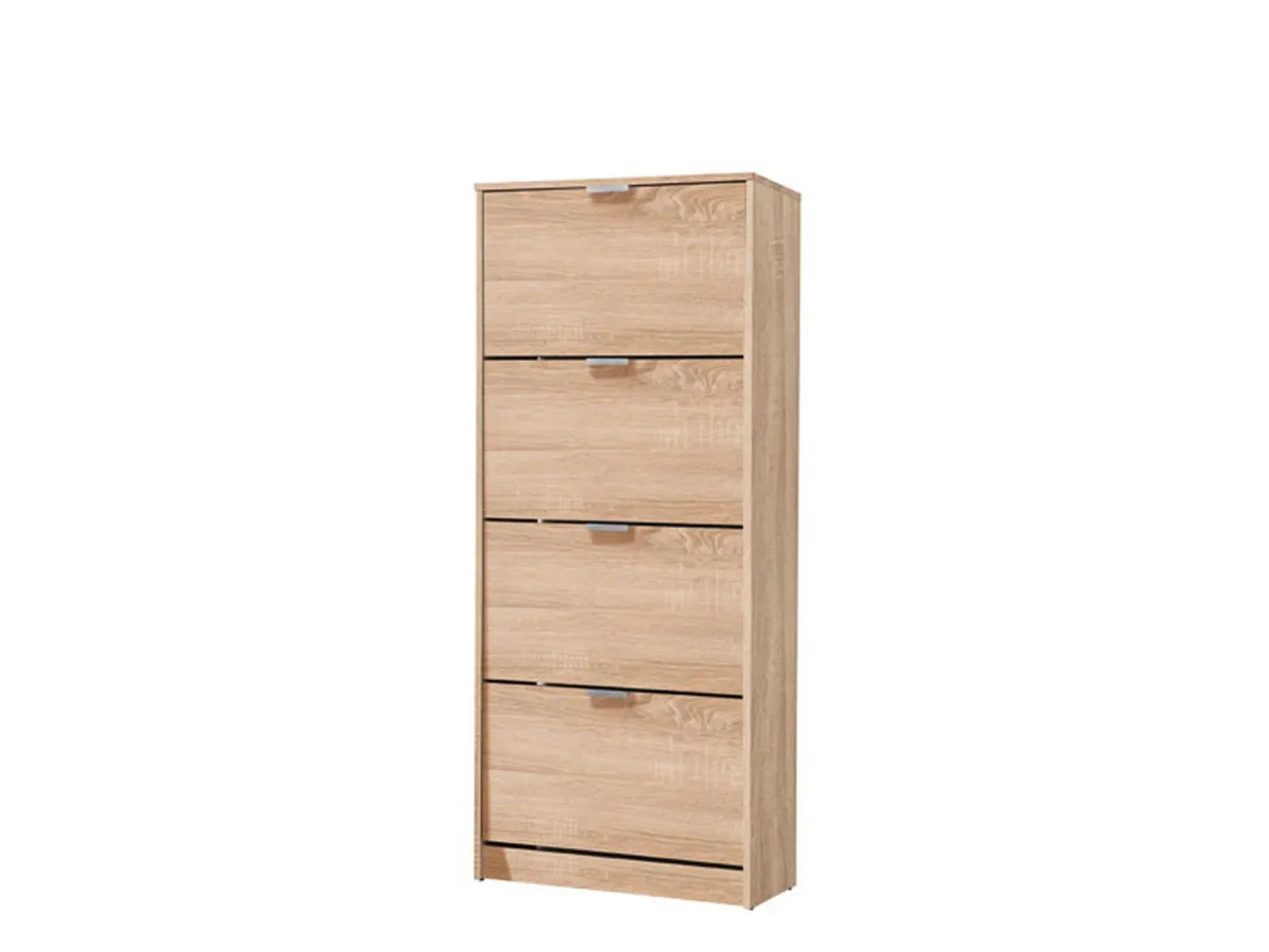Scarpiere > Dmora Scarpiera 8 Ripiani 4 Ante 67x28x155.5h cm, Maniglie Incluse - Santina Marrone Rovere