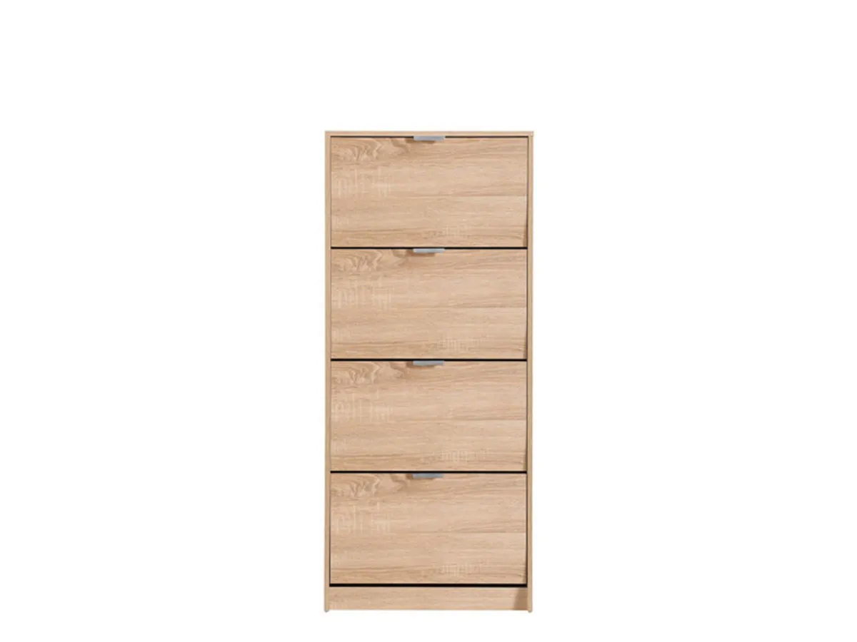 Scarpiere > Dmora Scarpiera 8 Ripiani 4 Ante 67x28x155.5h cm, Maniglie Incluse - Santina Marrone Rovere