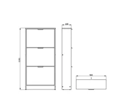 Scarpiere > Dmora Scarpiera 3 Ripiani 3 Ante 58x18x119h cm, Maniglie Incluse - Melle Marrone Rovere scuro