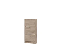 Scarpiere > Dmora Scarpiera 3 Ripiani 3 Ante 58x18x119h cm, Maniglie Incluse - Melle Marrone Rovere scuro