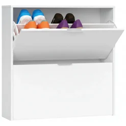 Bagno|Scarpiere > Dmora Scarpiera minimal 2 ante bianca 75x76h cm - Anakin Bianco
