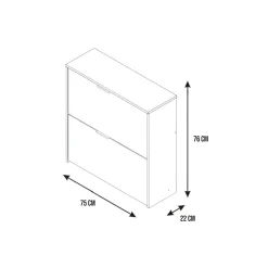 Bagno|Scarpiere > Dmora Scarpiera minimal 2 ante bianca 75x76h cm - Anakin Bianco