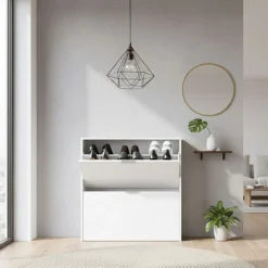 Bagno|Scarpiere > Dmora Scarpiera minimal 2 ante bianca 75x76h cm - Anakin Bianco