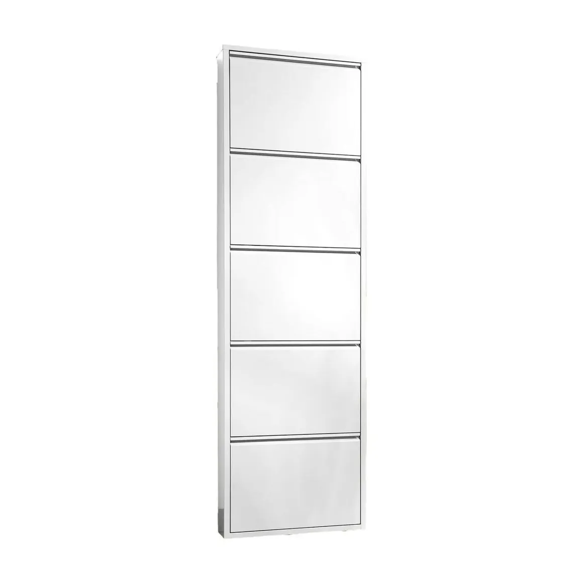 Scarpiera minimal 5 ante bianca 50x172h cm in metallo - Afrend