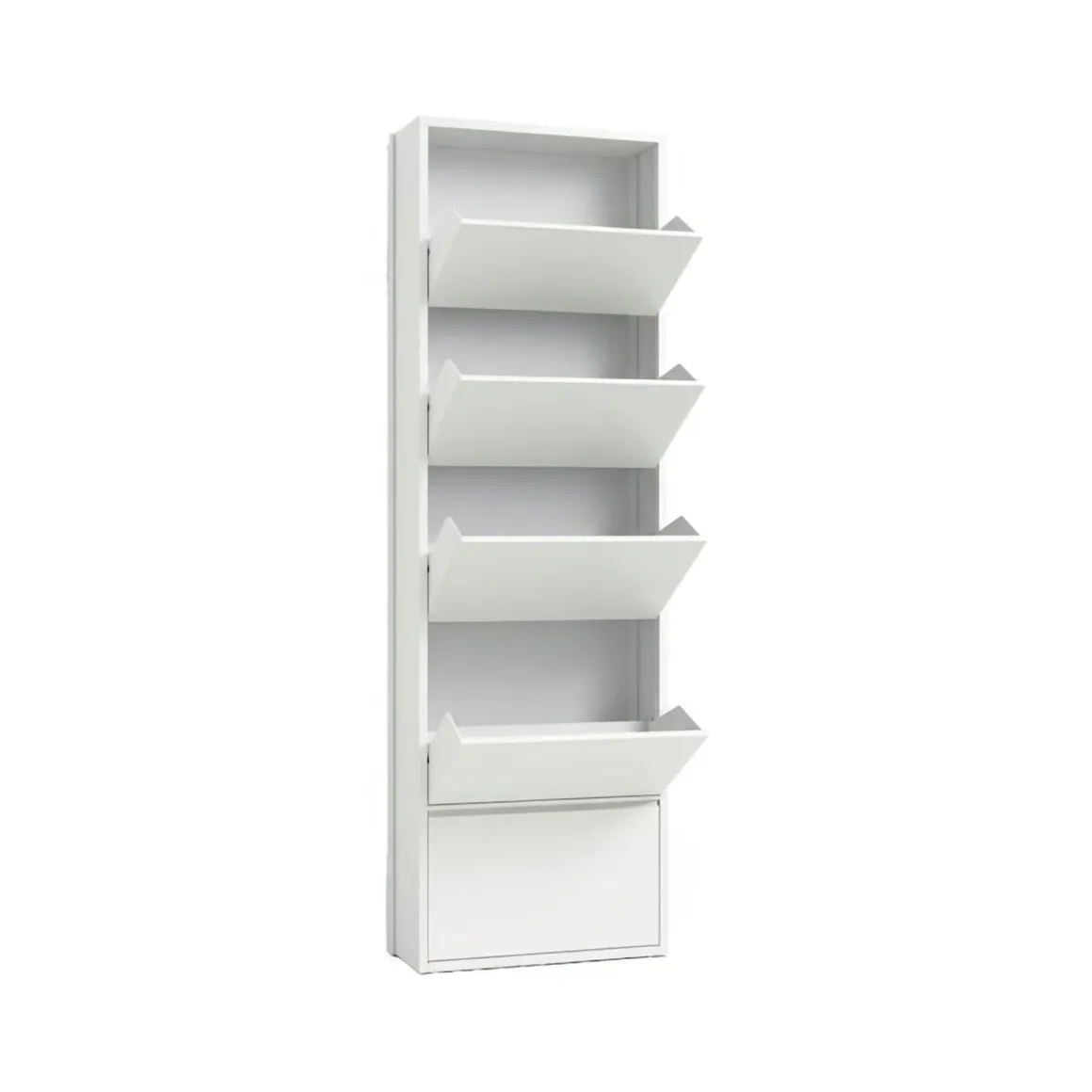 Scarpiera minimal 5 ante bianca 50x172h cm in metallo - Afrend