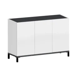 Scarpiera Modesta, cm 120x40h80, Bianco lucido e Ardesia