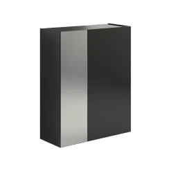 Scarpiera Nero Lucido Trasparente 5 Ripiani 20 Paia 60x40x190h cm, 6 Vani - Zumaglia