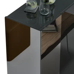 Scarpiera Nero Lucido Trasparente 5 Ripiani 20 Paia 60x40x190h cm, 6 Vani - Zumaglia