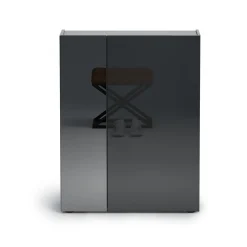 Scarpiera Nero Lucido Trasparente 5 Ripiani 20 Paia 60x40x190h cm, 6 Vani - Zumaglia