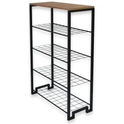 Scarpiere > Dmora Scarpiera 5 Ripiani 4 Vani 30x109x72h cm, Installazione a Terra - Enomondo Nero Rovere